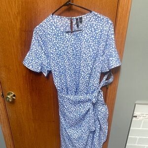 Ditsy floral wrap dress